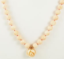 Vintage coral rose necklace