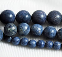 Blue sponge coral round beads