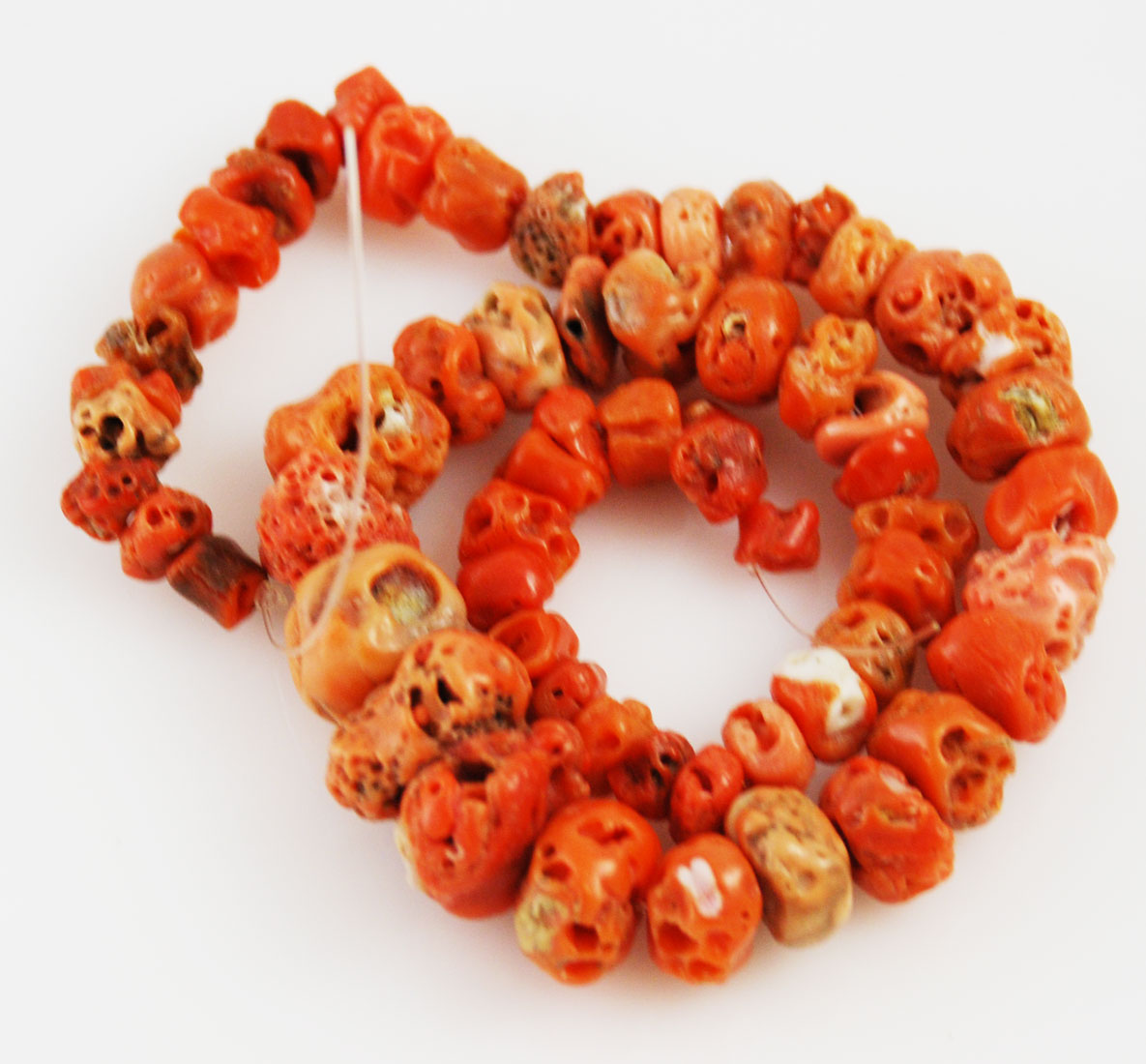 Natural orange coral beads