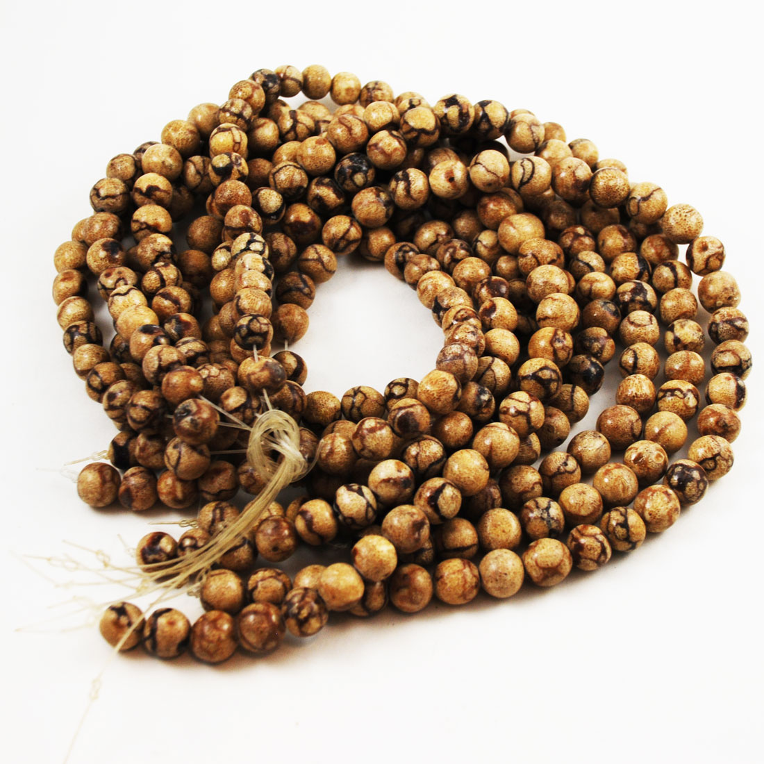 Tiger coral round beads